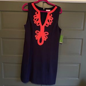 NWT Lilly Pulitzer Navy Janice Shift Dress Size XL